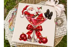 Santa Cocktail Christmas PNG Sublimation Product Image 1