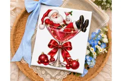 Santa Cocktail Christmas PNG Sublimation Product Image 3