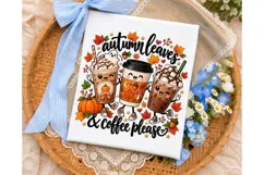Autumn Leaves Coffee PNG Sublimation Des Product Image 3
