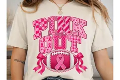 Pink Out Football PNG Sublimation Design Product Image 1