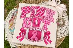 Pink Out Football PNG Sublimation Design Product Image 2