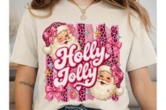 Holly Jolly Pink Santa PNG Sublimation S Product Image 2