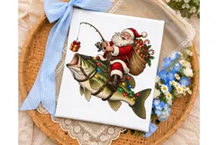 Santa Fishing PNG Sublimation Design Product Image 3