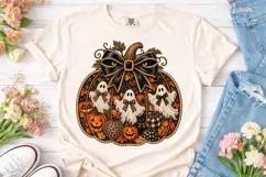 Halloween Pumpkin Ghosts PNG Sublimation Product Image 1