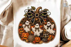 Halloween Pumpkin Ghosts PNG Sublimation Product Image 3