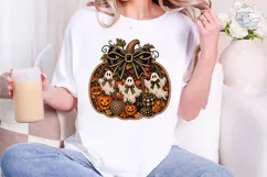 Halloween Pumpkin Ghosts PNG Sublimation Product Image 4