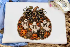 Halloween Pumpkin Ghosts PNG Sublimation Product Image 5