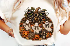 Halloween Pumpkin Ghosts PNG Sublimation Product Image 6