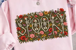 Dancing Skeletons Wildflower PNG Shirt Product Image 3