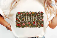 Dancing Skeletons Wildflower PNG Shirt Product Image 6