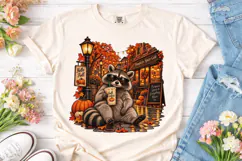 Fall Vibes Raccoon Pumpkin Spice PNG Shi Product Image 2