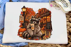 Fall Vibes Raccoon Pumpkin Spice PNG Shi Product Image 5