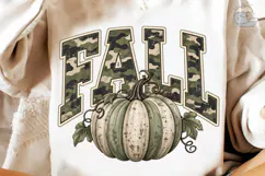Fall Pumpkin Camo PNG Sublimation Shirt Product Image 4