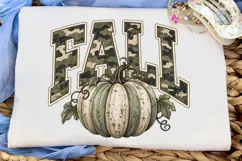 Fall Pumpkin Camo PNG Sublimation Shirt Product Image 5