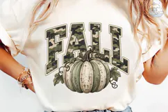 Fall Pumpkin Camo PNG Sublimation Shirt Product Image 6