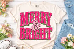 Merry & Bright Christmas PNG Sublimation Product Image 2