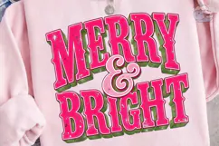 Merry & Bright Christmas PNG Sublimation Product Image 3
