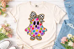 Colorful Polka Dot Girl PNG Sublimation Product Image 2