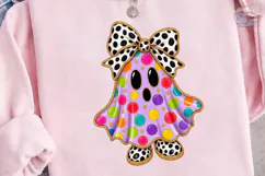 Colorful Polka Dot Girl PNG Sublimation Product Image 3