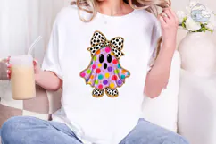 Colorful Polka Dot Girl PNG Sublimation Product Image 4