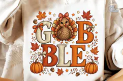 Gobble Cute Turkey Fall PNG Sublimation Product Image 4