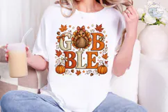 Gobble Cute Turkey Fall PNG Sublimation Product Image 1