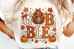 Gobble Cute Turkey Fall PNG Sublimation Product Image 6