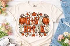 Give Thanks Pumpkin PNG Sublimation Desi Product Image 2