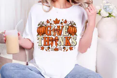 Give Thanks Pumpkin PNG Sublimation Desi Product Image 5
