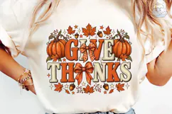 Give Thanks Pumpkin PNG Sublimation Desi Product Image 1