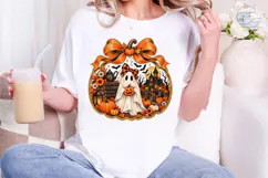 Halloween Ghost Pumpkin PNG Sublimation Product Image 4