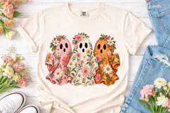 Floral Ghost PNG Sublimation Shirt Desig Product Image 2