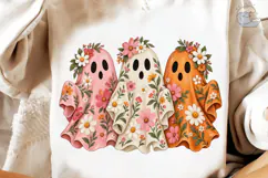 Floral Ghost PNG Sublimation Shirt Desig Product Image 4