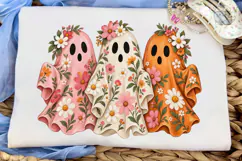 Floral Ghost PNG Sublimation Shirt Desig Product Image 5