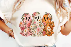 Floral Ghost PNG Sublimation Shirt Desig Product Image 6