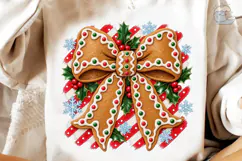 Gingerbread Bow Christmas PNG Sublimatio Product Image 3