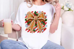 Gingerbread Bow Christmas PNG Sublimatio Product Image 4