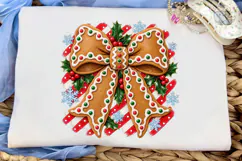 Gingerbread Bow Christmas PNG Sublimatio Product Image 5
