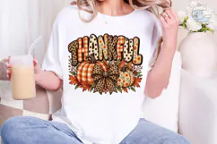 Hello Fall Pumpkin PNG Sublimation Desig Product Image 1
