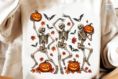 Dancing Skeletons Halloween PNG Shirt De Product Image 4