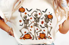 Dancing Skeletons Halloween PNG Shirt De Product Image 6