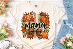Mama Fall Pumpkin PNG Sublimation Design Product Image 2