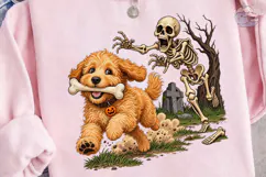 Skeleton Dog Halloween PNG Shirt Design Product Image 3