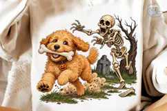Skeleton Dog Halloween PNG Shirt Design Product Image 4