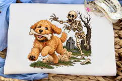Skeleton Dog Halloween PNG Shirt Design Product Image 5
