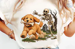 Skeleton Dog Halloween PNG Shirt Design Product Image 6