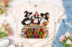Just A Spooky Goose Halloween PNG Shirt Product Image 2