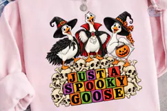 Just A Spooky Goose Halloween PNG Shirt Product Image 3