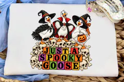 Just A Spooky Goose Halloween PNG Shirt Product Image 5