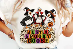 Just A Spooky Goose Halloween PNG Shirt Product Image 6
